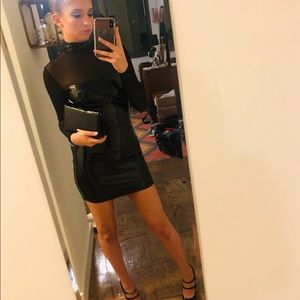 Superdown Black Latex Mini Dress